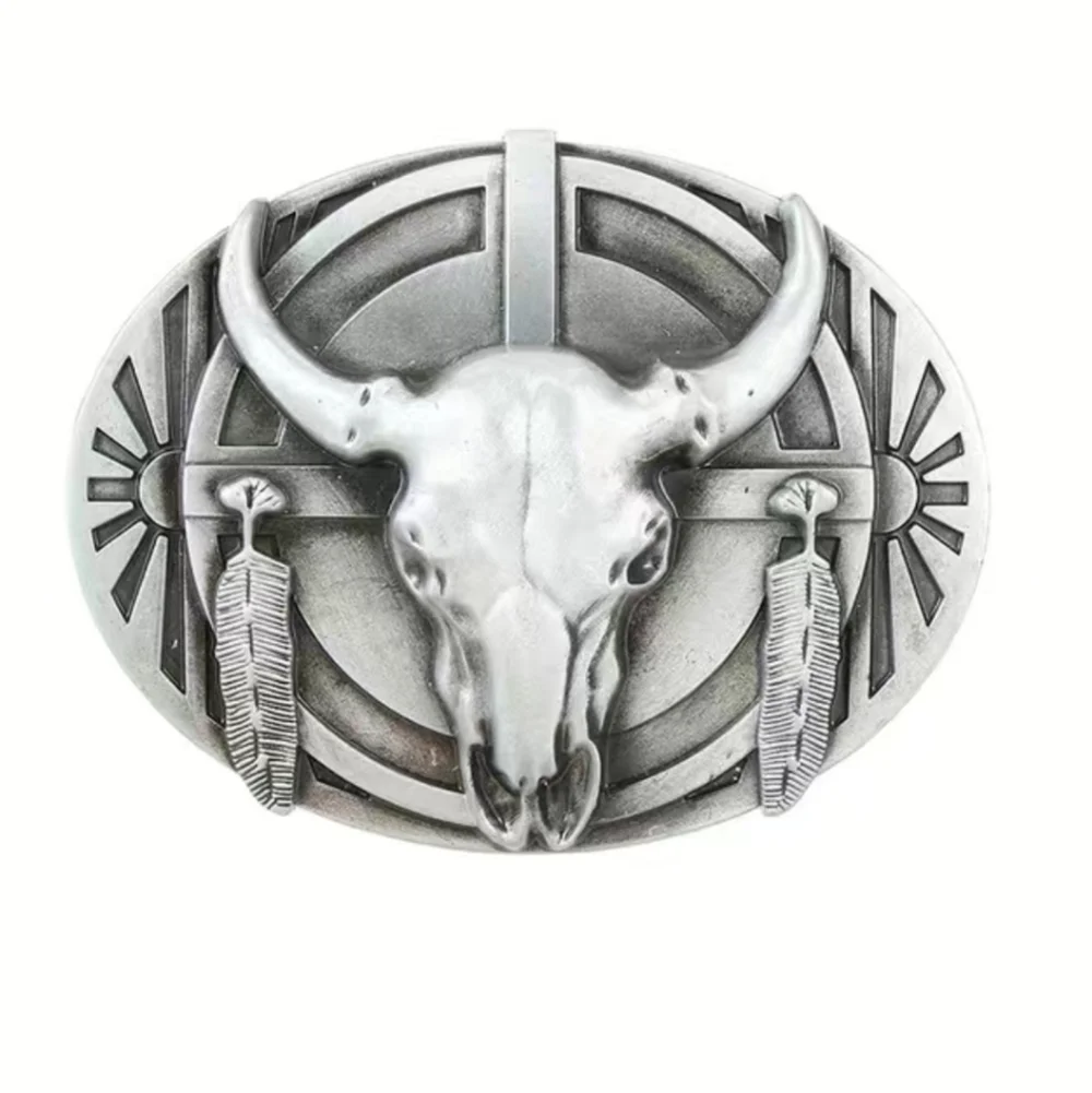 New men's bull cowboy western belt buckle